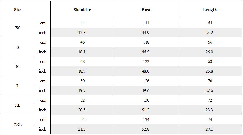 Size Guide for Cyberpunk Star Arc Lightweight Cooling T-Shirt