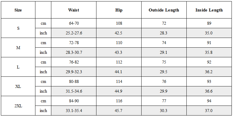 Size Guide for Modern Japanese Techwear Faux Suede Layered Cargo Pants