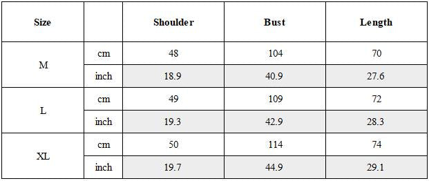 Size Guide for Wasteland Style Patchwork Drawstring T-Shirt