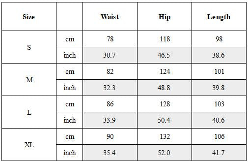 Size Guide for Washed Straight Leg Patchwork Large Pockets Cargo Pants