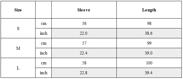 Size Guide for Techwear Long Cape Hooded Coat