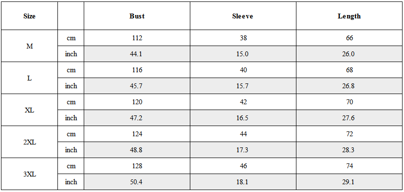 Size Guide for Techwear Panel Color-Block Short Sleeve T-Shirt