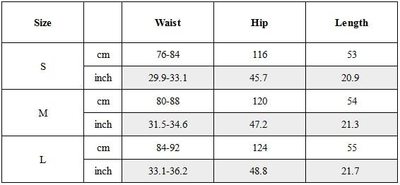 Size Guide for Multi-Pocket Water-Repellent Techwear Cargo Shorts