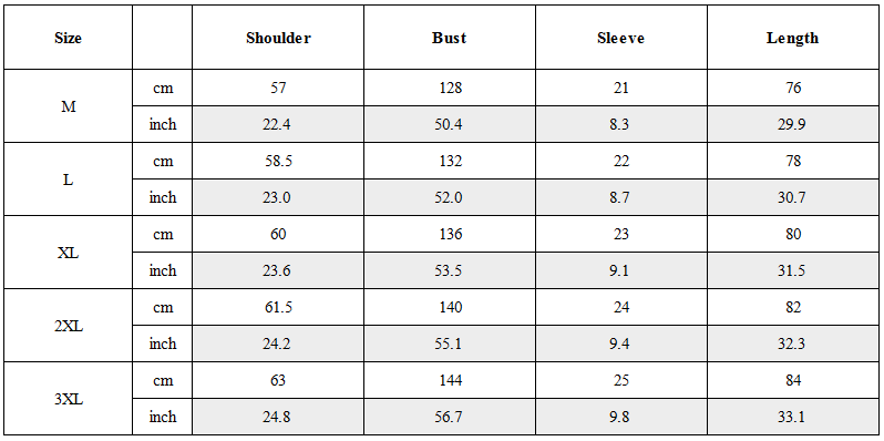 Size Guide for Asymmetric Patchwork Techwear T-Shirt