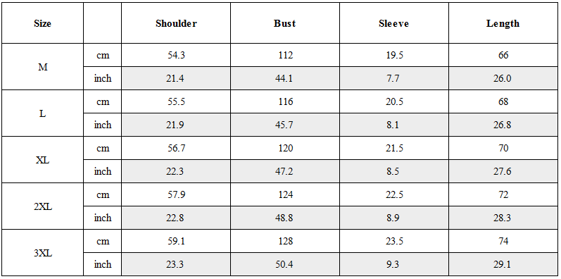 Size Guide for Techwear Color-Block Patchwork Tactical T-Shirt