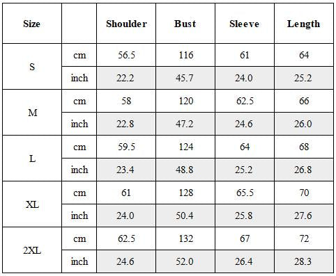 Size Guide for Post-Apocalyptic Washed Utility MA1 Bomber Jacket