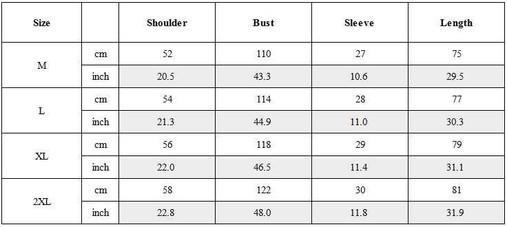 Size Guide for Function Japanese Techwear T-Shirt