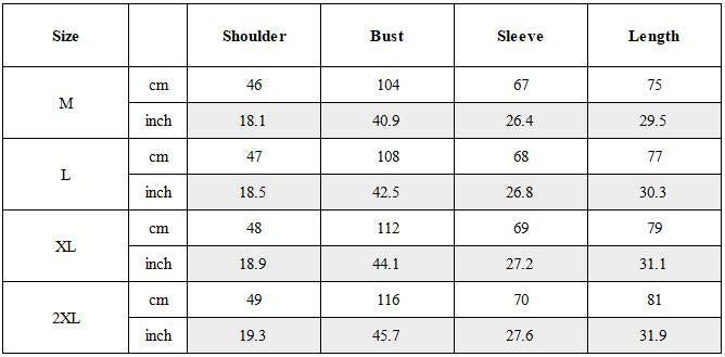 Size Guide for Darkwear Streetwear Patchwork Oversized Hoodie