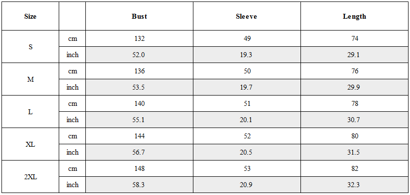Size Guide for Modern Japanese Techwear Loose Bat T-Shirt