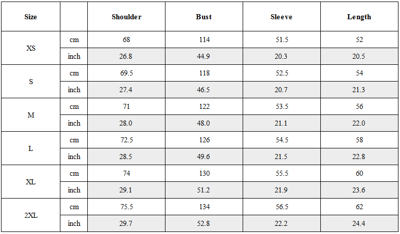 Size Guide for Cyberpunk Outfits Exotic Hacker Urban Winter Jacket