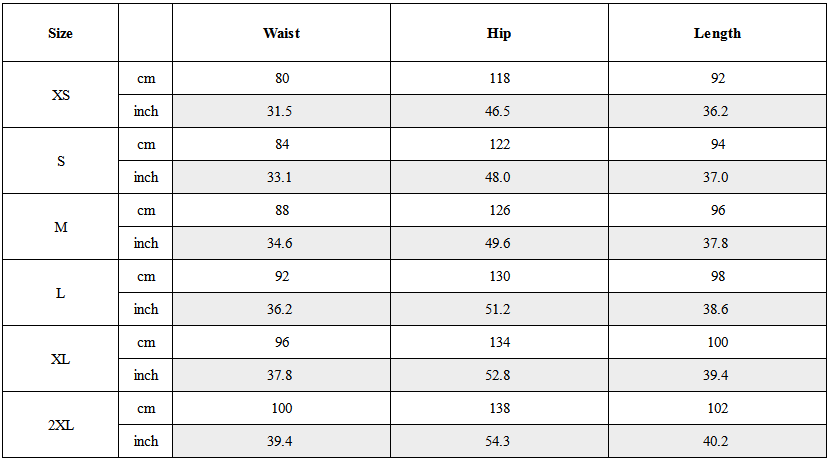 Size Guide for Cyberpunk Outfits Yaksha Unisex Ninja Pants