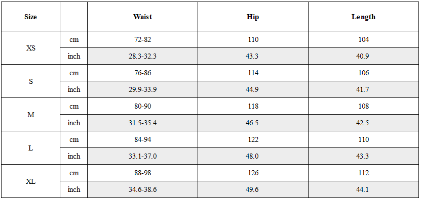 Size Guide for Cyberpunk Outfits Multi-Pocket Stacked Cargo Pants