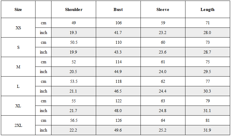 Size Guide for Cyberpunk Outfits Cotton Unisex Turtleneck Pullover Sweatshirt