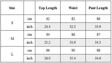 Size Guide for TW-003｜Post-Apocalyptic Wear Set Top / Bottom