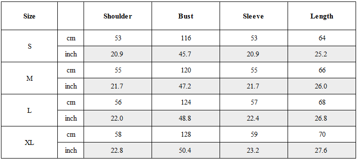 Size Guide for Wasteland Deconstructed Utility Jacket