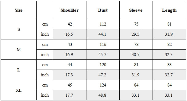 Size Guide for Post-Apocalyptic Double-Layer Long-Sleeve T-Shirt