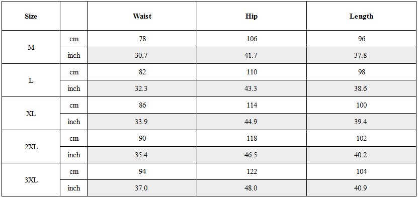 Size Guide for Japanese Streetwear Pants