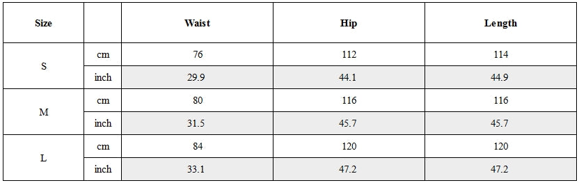 Size Guide for Dual-Waist Waxed Arc-Spliced Cargo Pants
