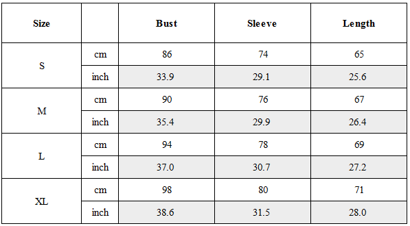 Size Guide for Post-Apocalyptic Desert Nomad High-Neck Long-Sleeve Tee