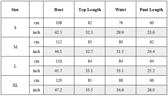 Size Guide for TW-022｜Post-Apocalyptic Wear Set Top / Bottom