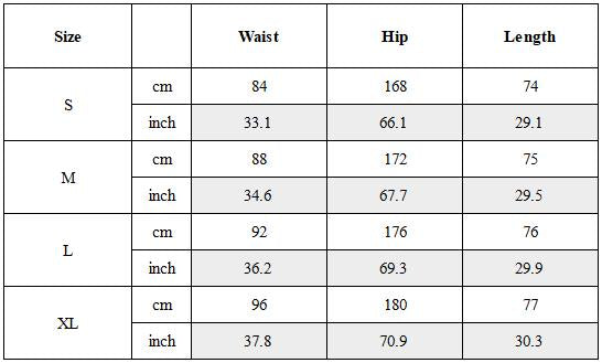 Size Guide for Post-Apocalyptic Relaxed Drop-Crotch Shorts