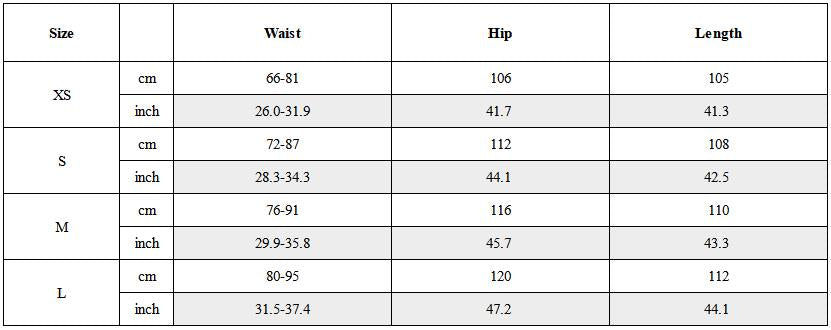 Size Guide for Crinkled Drawstring Oversized Pants Gray