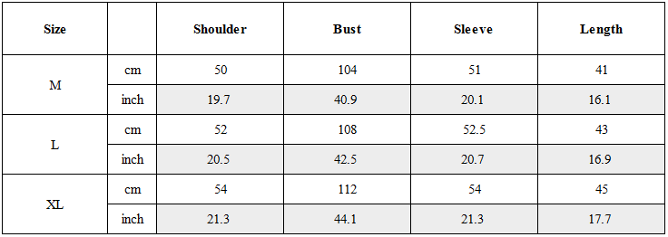 Size Guide for Techwear Colorful Reflective Short Jacket Top