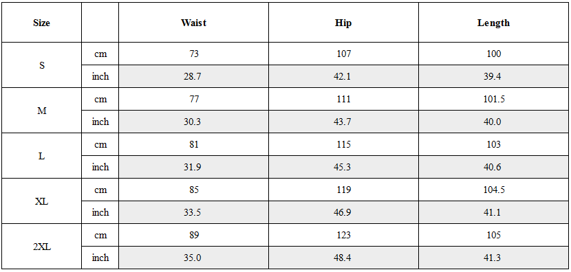 Size Guide for Washed Cotton Japanese Loose Men's Straight Pants