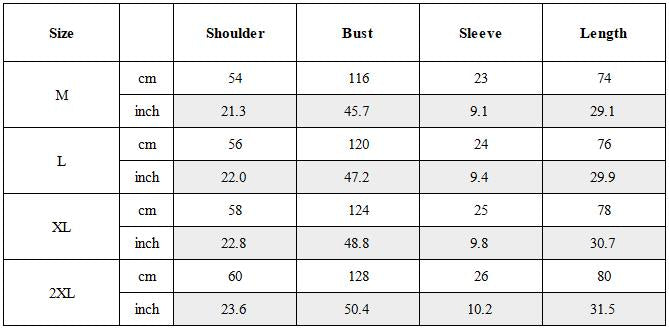 Size Guide for Darkwear Techwear Cargo Oversized T-Shirt