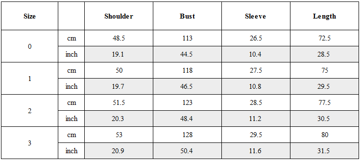 Size Guide for Dark Angel Paneled Half Shirt