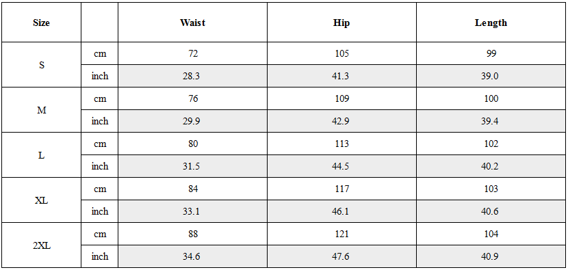 Size Guide for Japanese Vintage Curved Knife Cropped Straight Pants