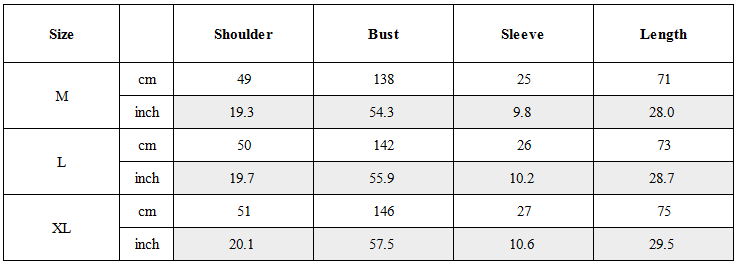 Size Guide for Modern Japanese Mock Neck Slouchy T-Shirt