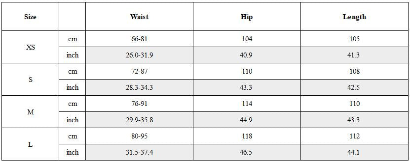 Size Guide for Layered Multi-Zip Drawstring Sweatpants Gray