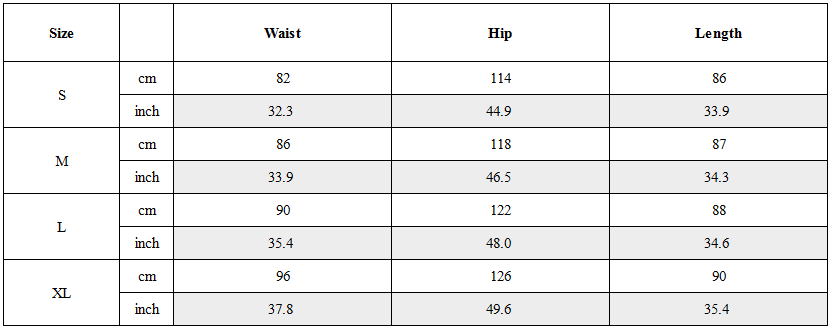 Size Guide for Ashfall Tiered Parachute Utility Pants