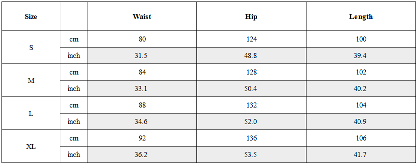 Size Guide for Distressed Denim Wasteland Casual Pants