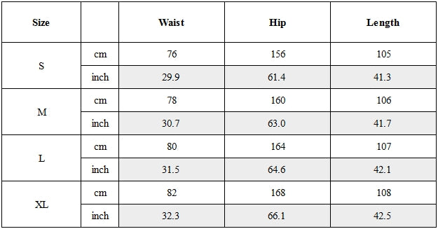 Size Guide for Post-Apocalyptic Distressed Cargo Pants