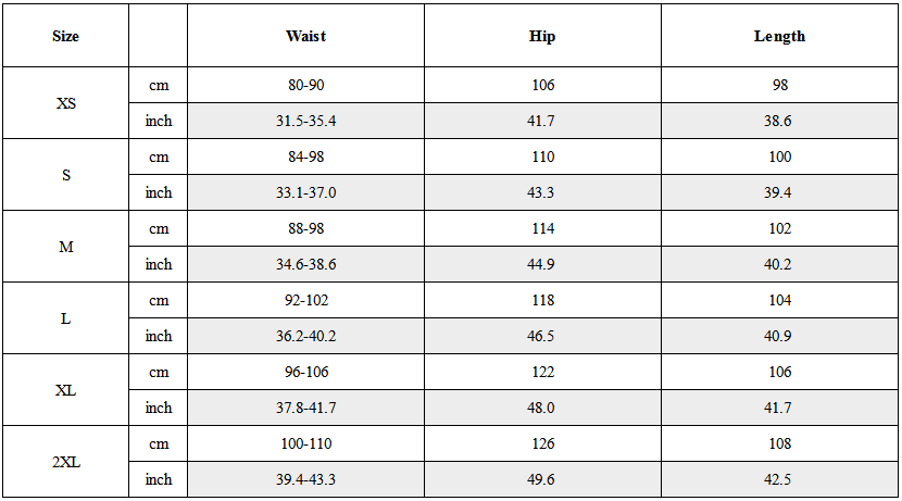 Size Guide for Cyberpunk Outfits Heavy Mecha Baggy Unisex Jeans