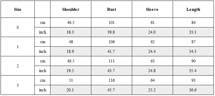 Size Guide for Asym Draped Raw-Edged Shirt
