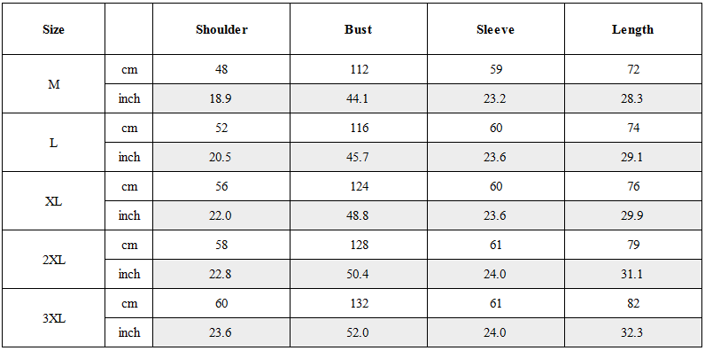 Size Guide for Cyberpunk Hannya Ninja Hoodie