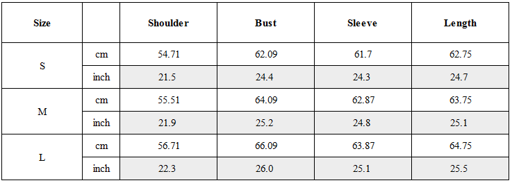 Size Guide for Rockstar Full-Print Contrast Hoodie