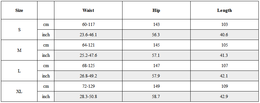 Size Guide for Distressed Crinkled Baggy Sweatpants
