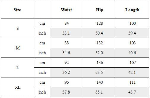 Size Guide for Distressed Patchwork Zippered Pocket Cargo Pants
