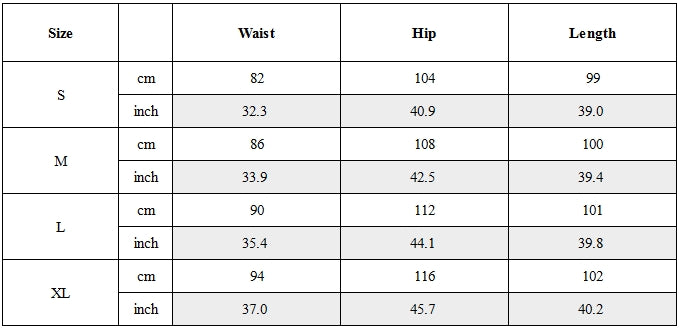 Size Guide for Asymmetric-Zip Soft-Shell Water-Repellent Cavalry Straight Pants