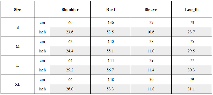 Size Guide for Functional Batwing Sleeve Techwear T-Shirt