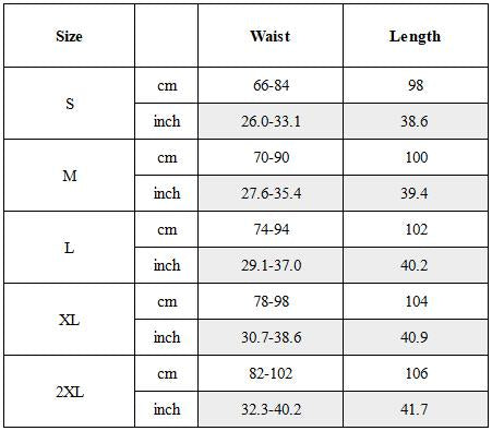Size Guide for Multi‑Pocket Tactical Drawstring Cargo Jogger Pants