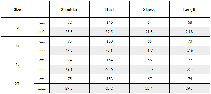 Size Guide for Scavenger Heavyduty Mesh Oversized Jacket