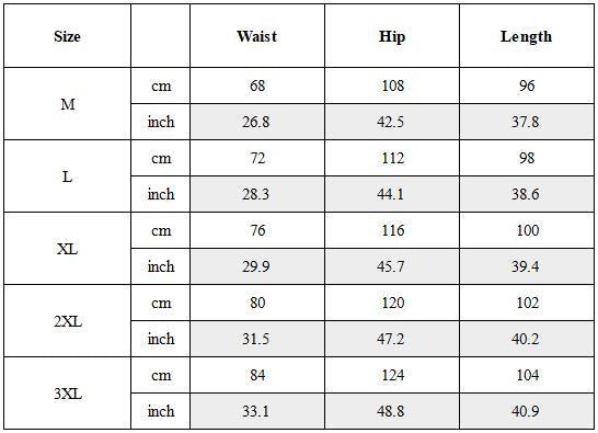 Size Guide for Darkwear Tactical Multi-Pocket Jogger Cargo Pants