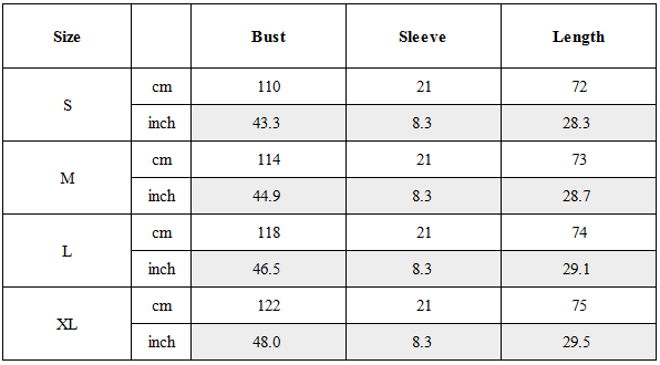 Size Guide for Post-Apocalyptic Asymmetric Raw-Cut T-Shirt