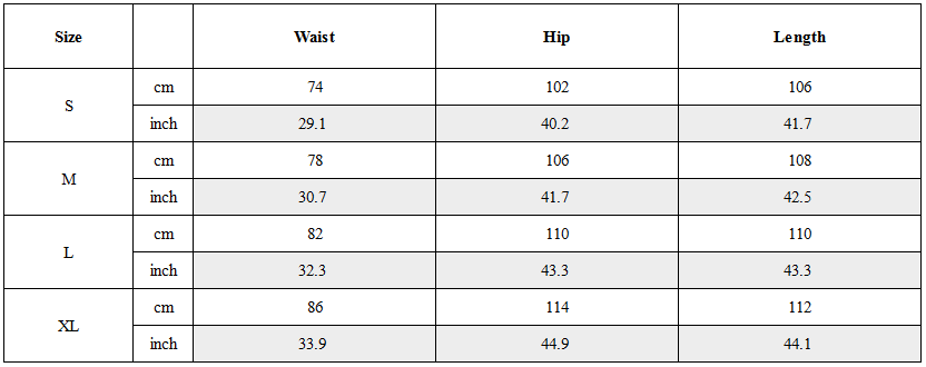 Size Guide for Scavenger Heavyduty Multi-Pockets Striped Cargo
