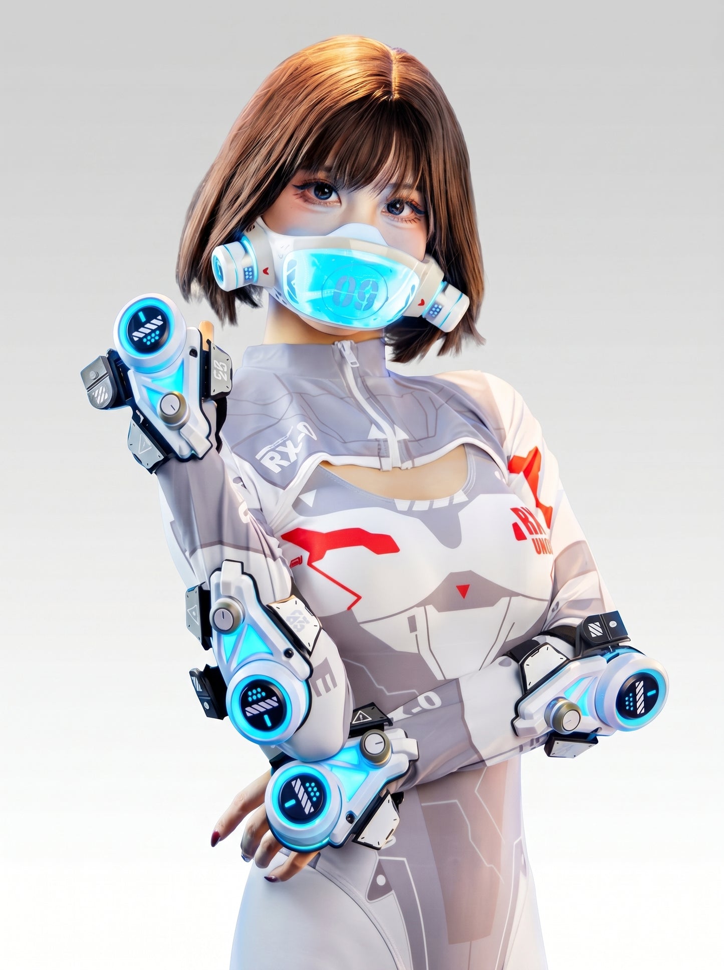 Cyberpunk LED Light-Up Mecha Mask